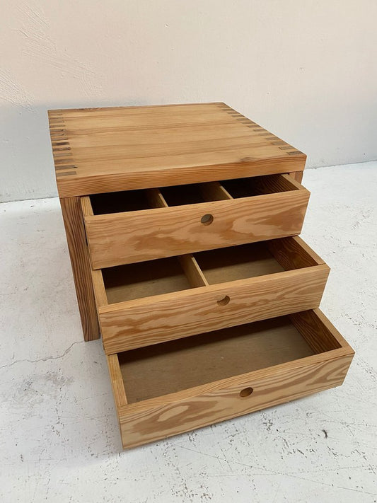 Pine Chest of Drawers or Bedside Table by Ate Van Apeldoorn for Houtwerk Hattem, 1970s