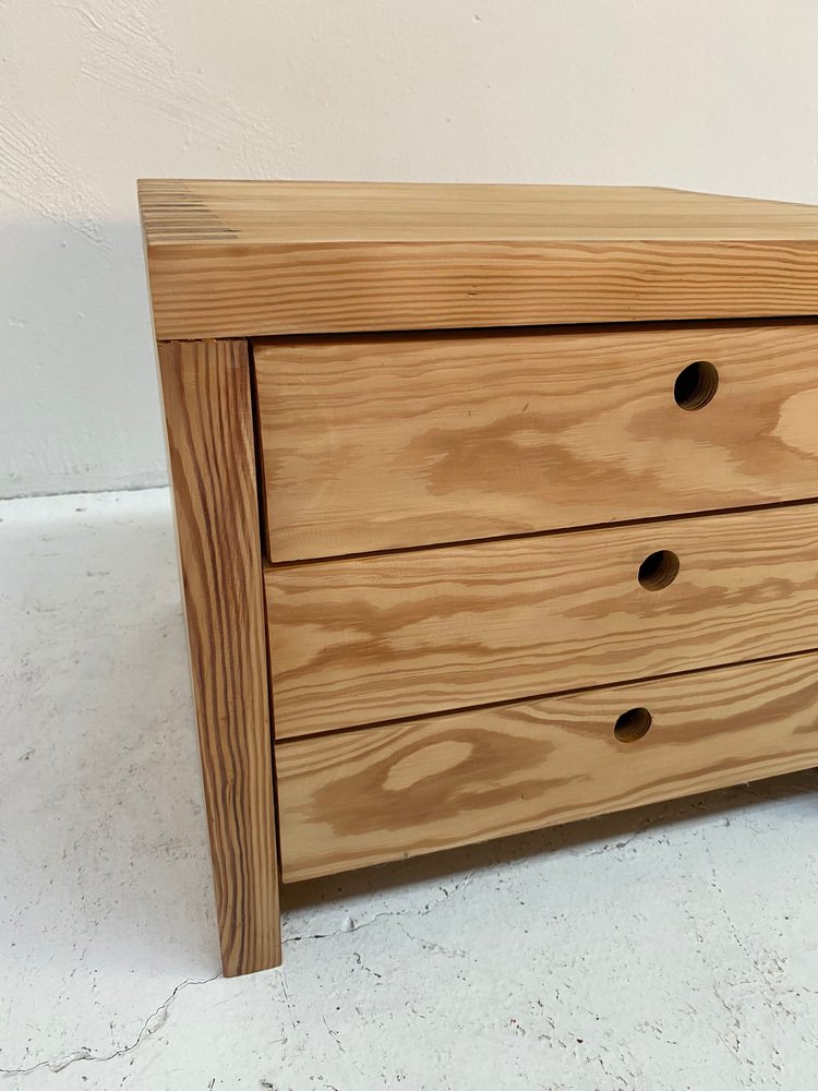 Pine Chest of Drawers or Bedside Table by Ate Van Apeldoorn for Houtwerk Hattem, 1970s