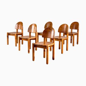 Pine Dining Chairs attributed to Rainer Daumiller, 1970s, Set of 6-KHT-2039643