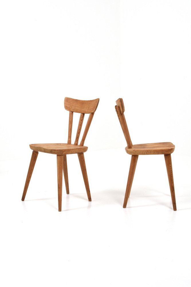 Pine Dining Chairs by Göran Malmvall for Svensk Fur, Set of 4