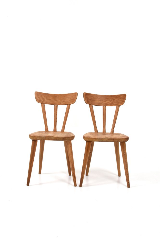 Pine Dining Chairs by Göran Malmvall for Svensk Fur, Set of 4