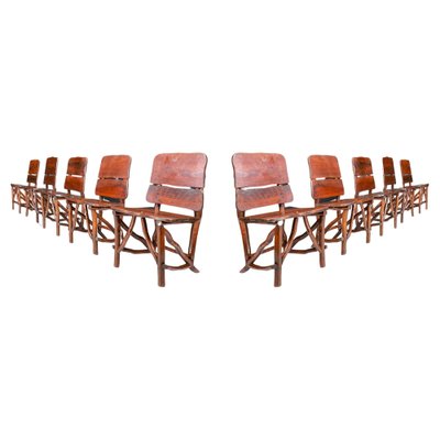 Pine Dining Chairs, France, 1960s, Set of 10-TRW-1738122