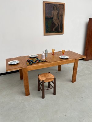 Pine Dining Table from Maison Regain, 1970s-LCU-2024741