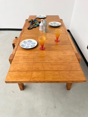 Pine Dining Table from Maison Regain, 1970s-LCU-2024741