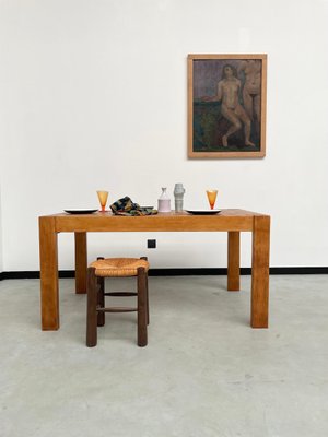 Pine Dining Table from Maison Regain, 1970s-LCU-2024741