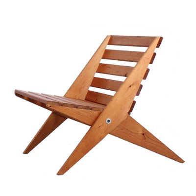 Pine Folding Chair in the style of Pastoe, 1960s-XT-1754662