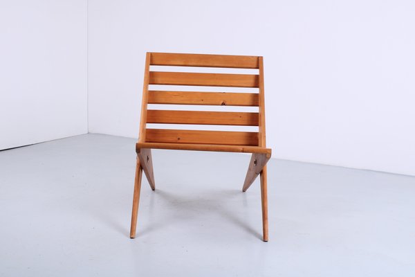 Pine Folding Chair in the style of Pastoe, 1960s-XT-1754662