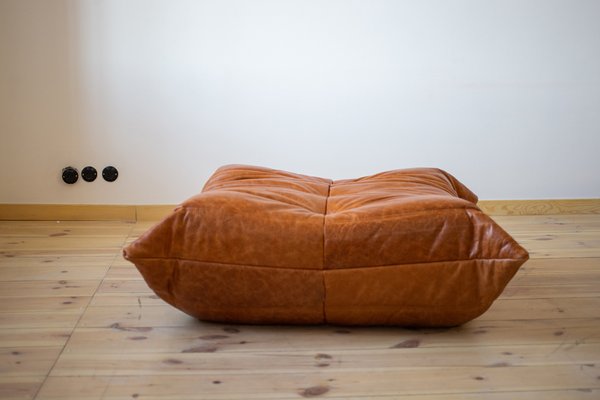 Pine Leather Togo Pouf by Michel Ducaroy for Ligne Roset-IXA-1796535