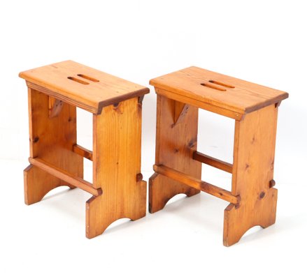 Pine Monastery Stools, 1960s, Set of 2-MY-1444854