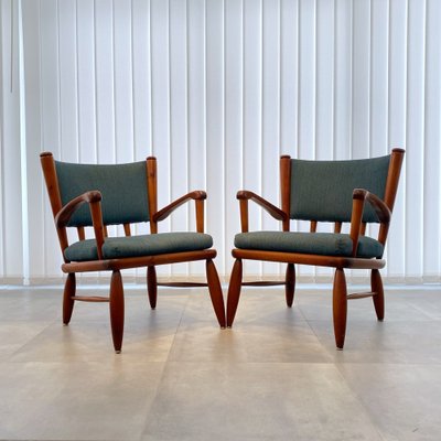 Pine Säter Armchairs by Gunnar Göperts, Sweden, 1940s, Set of 2-LIV-1794784