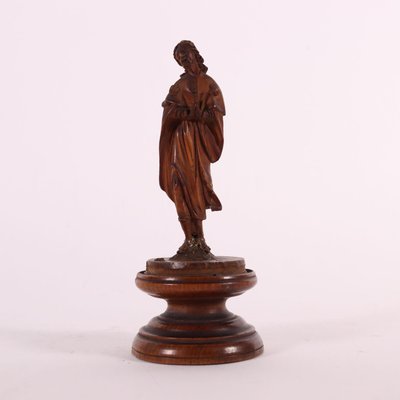 Pine Sculpted Santo Bishop and San Rocco, Set of 2-VMM-1293720