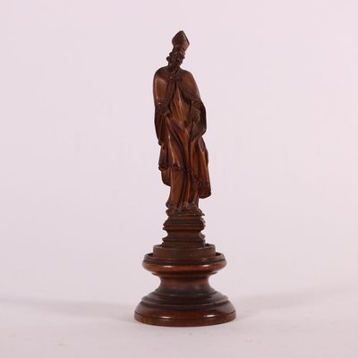 Pine Sculpted Santo Bishop and San Rocco, Set of 2-VMM-1293720