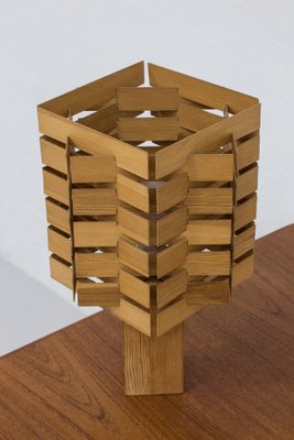 Pine Table Lamp in the style of Lindroos, 1960s-KO-1771493