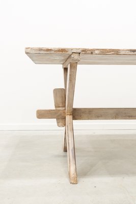 Pine Table with Patina in Rustic White, 1920s-UJE-688523