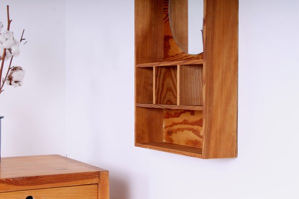 Pine Vanity Mirror Wall Console by Ate Van Apeldoorn for Houtwerk Hattem, 1960s-XT-1357494