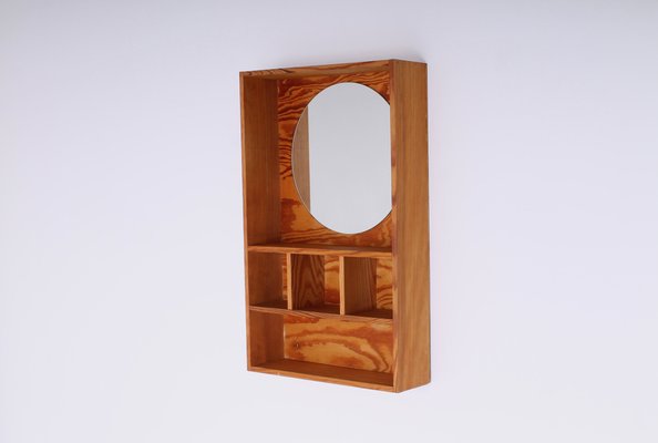 Pine Vanity Mirror Wall Console by Ate Van Apeldoorn for Houtwerk Hattem, 1960s-XT-1357494