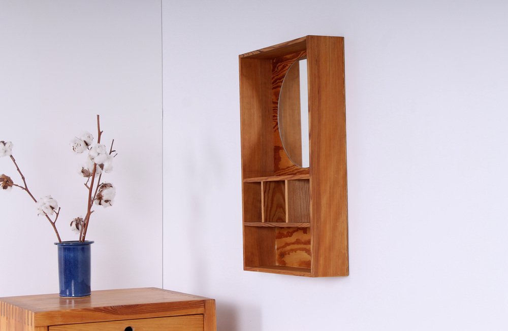 Pine Vanity Mirror Wall Console by Ate Van Apeldoorn for Houtwerk Hattem, 1960s