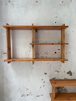 Pine Wall Shelf in the Style of Maison Regain-LCU-991792