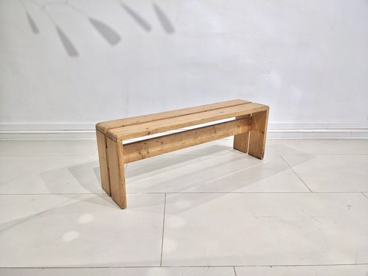 Pine Wood Bench by Charlotte Perriand for Les Arcs-DLN-1278000