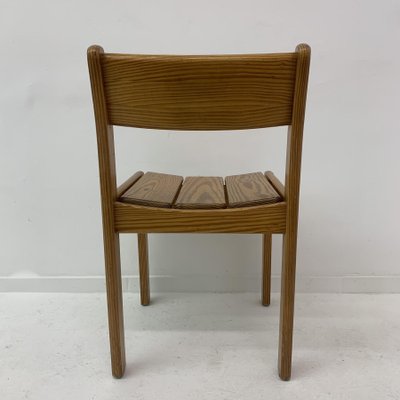 Pine Wood Dining Chairs, 1970s, Set of 6-BGP-1325282