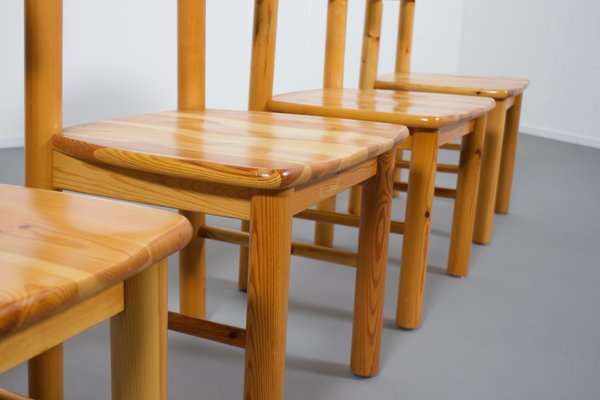 Pine Wood Dining Chairs by Rainer Daumiller, 1970s, Set of 4-QT-1263495