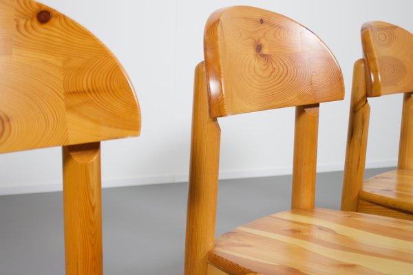 Pine Wood Dining Chairs by Rainer Daumiller, 1970s, Set of 4-QT-1263495