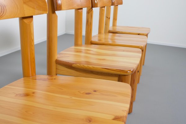 Pine Wood Dining Chairs by Rainer Daumiller, 1970s, Set of 4-QT-1263495