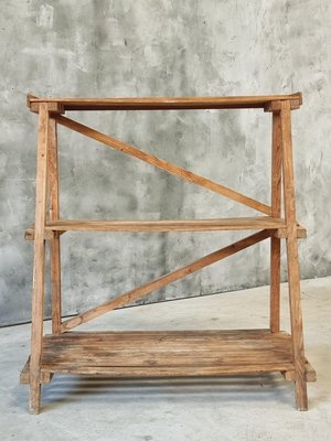 Pine Wood Etagere Plant Ladder Shelving Rack, 1950s-IFQ-2017477