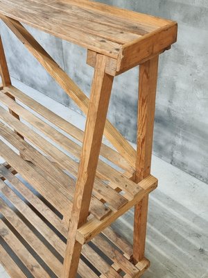 Pine Wood Etagere Plant Ladder Shelving Rack, 1950s-IFQ-2017477