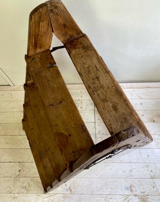 Pine-Wood Folding Step Ladder, the Netherlands, 1940s-WZZ-1437993