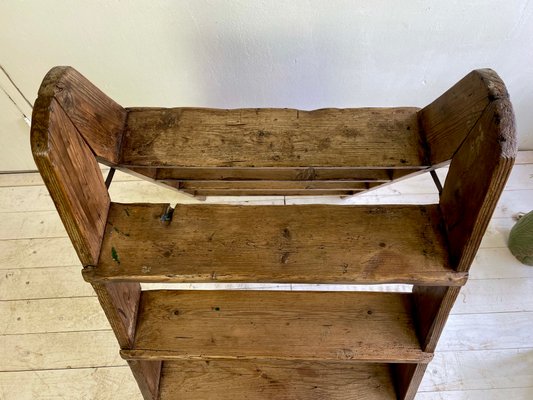 Pine-Wood Folding Step Ladder, the Netherlands, 1940s-WZZ-1437993