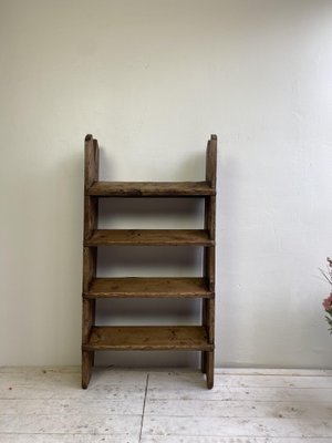 Pine-Wood Folding Step Ladder, the Netherlands, 1940s-WZZ-1437993