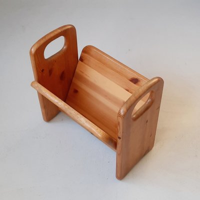 Pine Wood Magazine Holder, 1970s-SJU-1406329