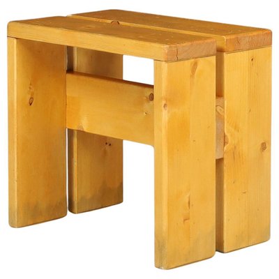 Pine Wood Stool attributed to Charlotte Perriand for Les Arcs, France, 1960s-TRW-1797124