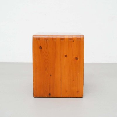 Pine Wood Stool by Charlotte Perriand for Les Arcs-WM-1364216