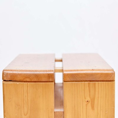 Pine Wood Stool by Charlotte Perriand for Les Arcs-WM-1319209