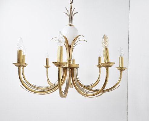 Pineapple Chandelier in Brass and Chrome, 1970s-IRH-1329681