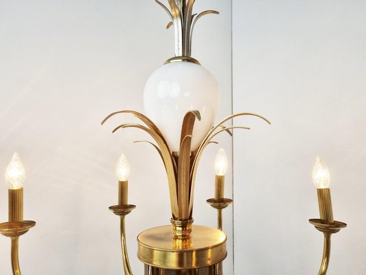 Pineapple Chandelier in Brass and Chrome, 1970s-IRH-1329681