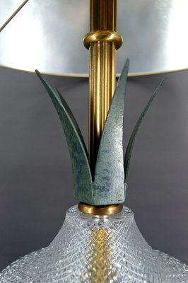 Pineapple Lamp in Crystal and Patinated Metal by Maison Charles for Baccarat, 1950-XNH-1807972