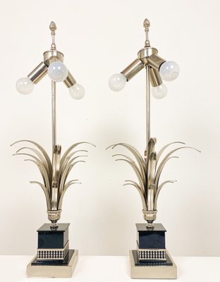 Pineapple Leaf Table Lamps attributed to Boulanger, 1970s, Set of 2-WZZ-1786468