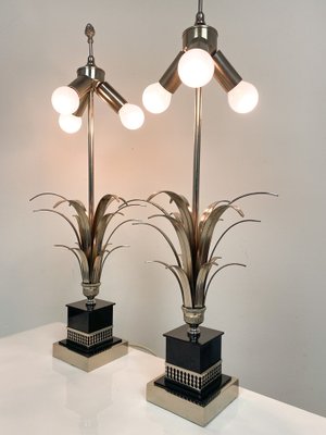 Pineapple Leaf Table Lamps attributed to Boulanger, 1970s, Set of 2-WZZ-1786468