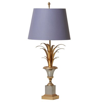 Pineapple Table Lamp in Brass and Chrome from Maison Jansen, 1970s-VLZ-631922