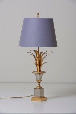 Pineapple Table Lamp in Brass and Chrome from Maison Jansen, 1970s-VLZ-631922