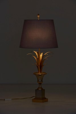 Pineapple Table Lamp in Brass and Chrome from Maison Jansen, 1970s-VLZ-631922