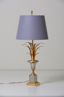 Pineapple Table Lamp in Brass and Chrome from Maison Jansen, 1970s-VLZ-631922