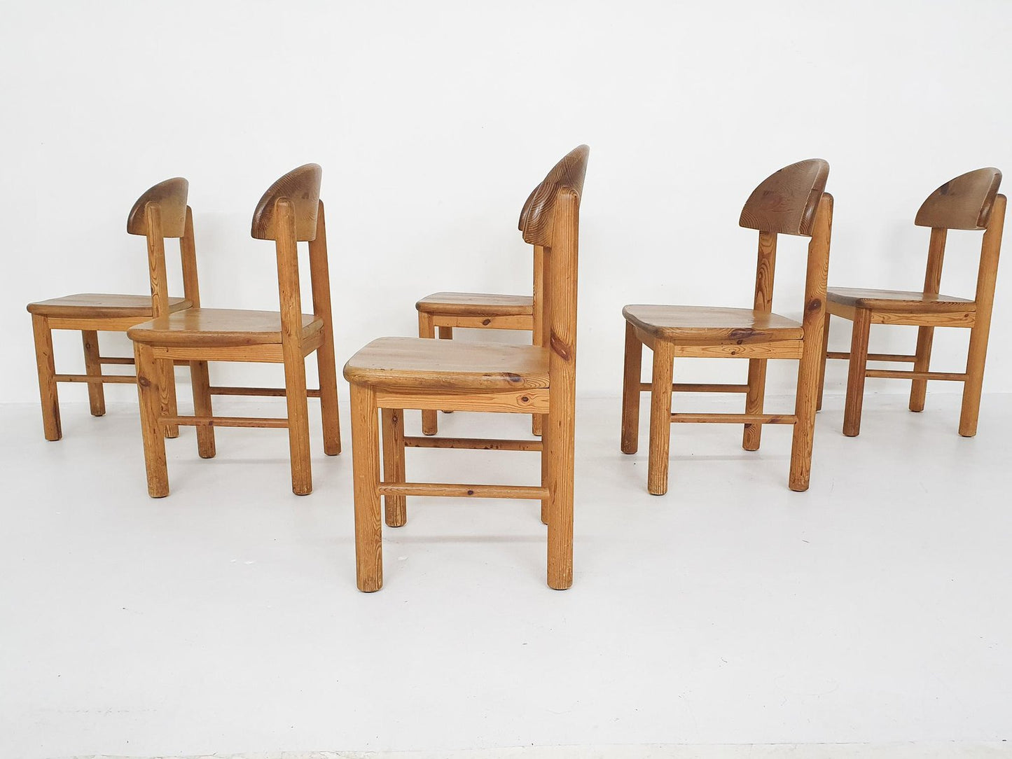 Pinewood Dining Chairs Attributed to Rainer Daumiller, Denmark, 1970s, Set of 6