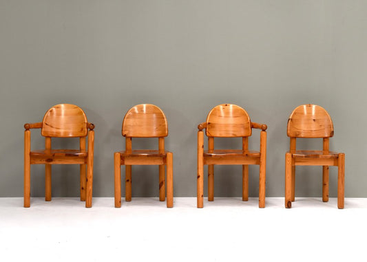 Pinewood Dining Chairs by Rainer Daumiller for Hirtshals, Denmark, 1970s, Set of 4