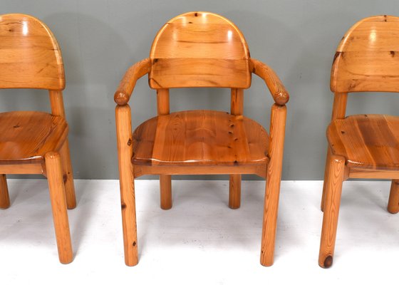 Pinewood Dining Chairs by Rainer Daumiller for Hirtshals, Denmark, 1970s, Set of 4