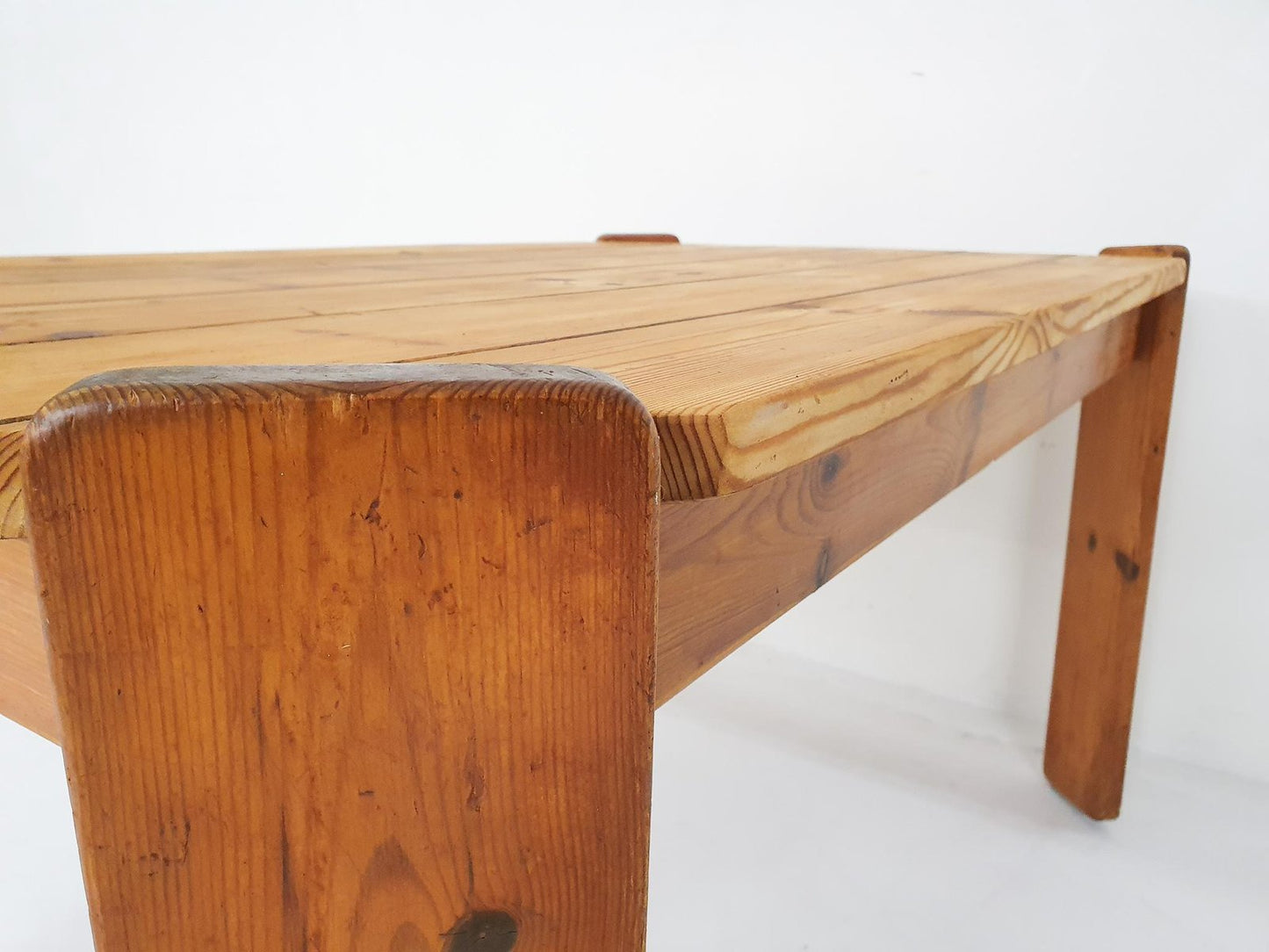 Pinewood Dining Table attributed to Ate van Apeldoorn, Netherlands, 1970s