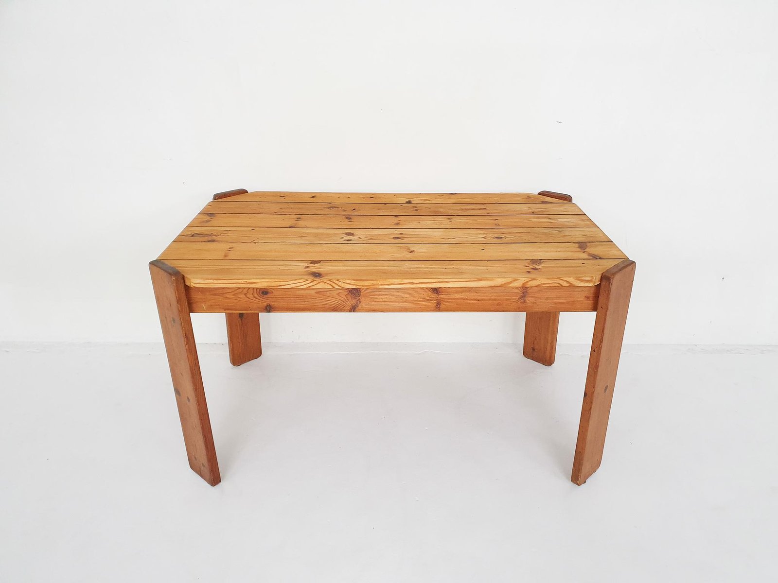 Pinewood Dining Table attributed to Ate van Apeldoorn, Netherlands, 1970s